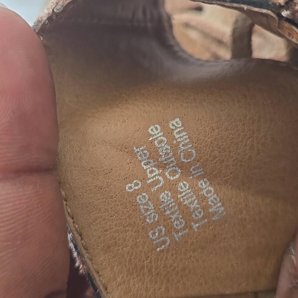 Very Volatile Leopard Print Fringe Block Heel Ank… - image 8